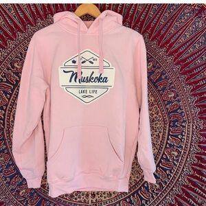 ☘️Muskoka Lake Life Canada Logo Pink Pullover Hoodie